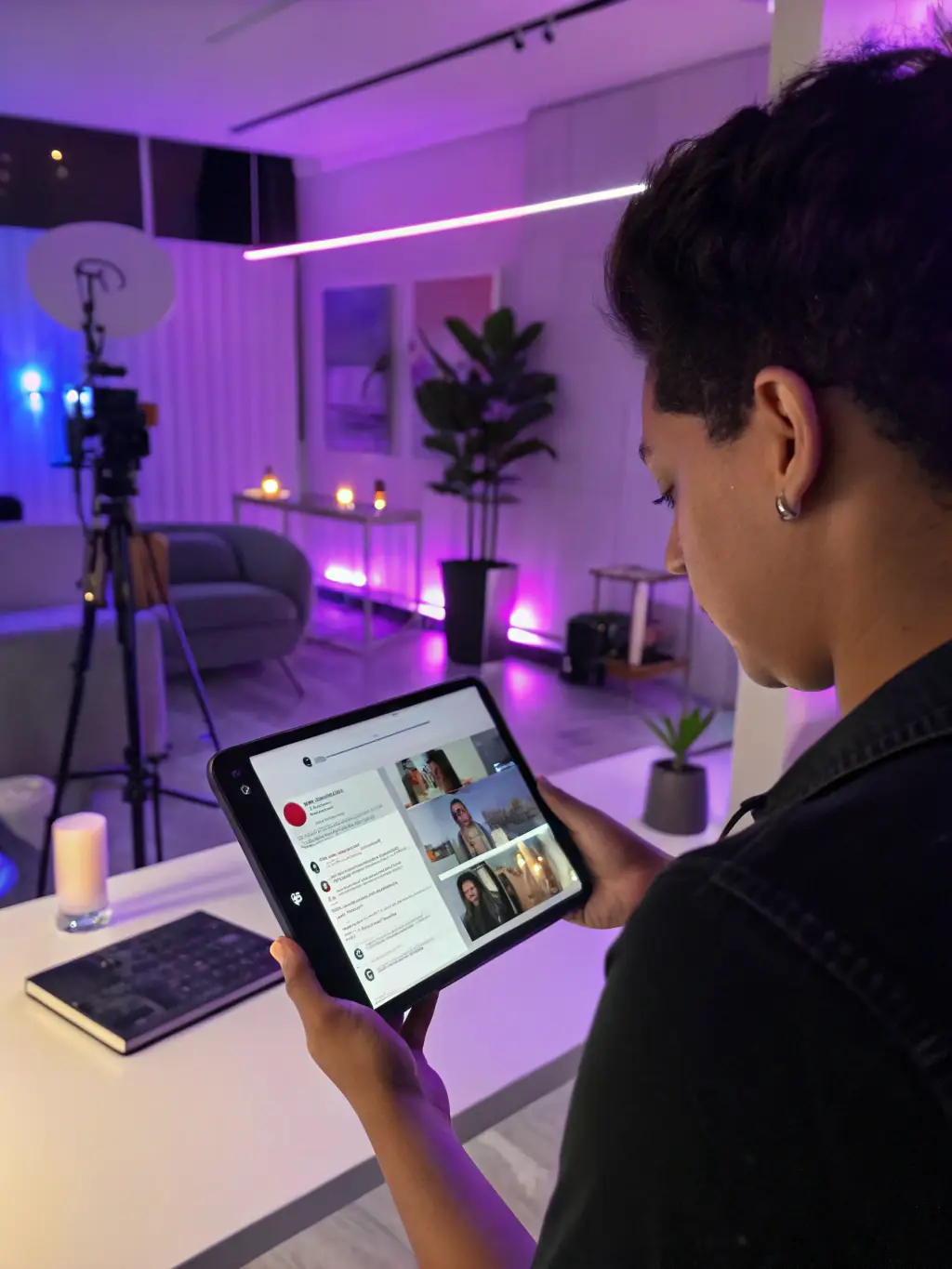 A dynamic visual of the Instagram Post Creator tool, displaying a beautifully designed Instagram post with eye-catching graphics and engaging captions for LaurGenie users.