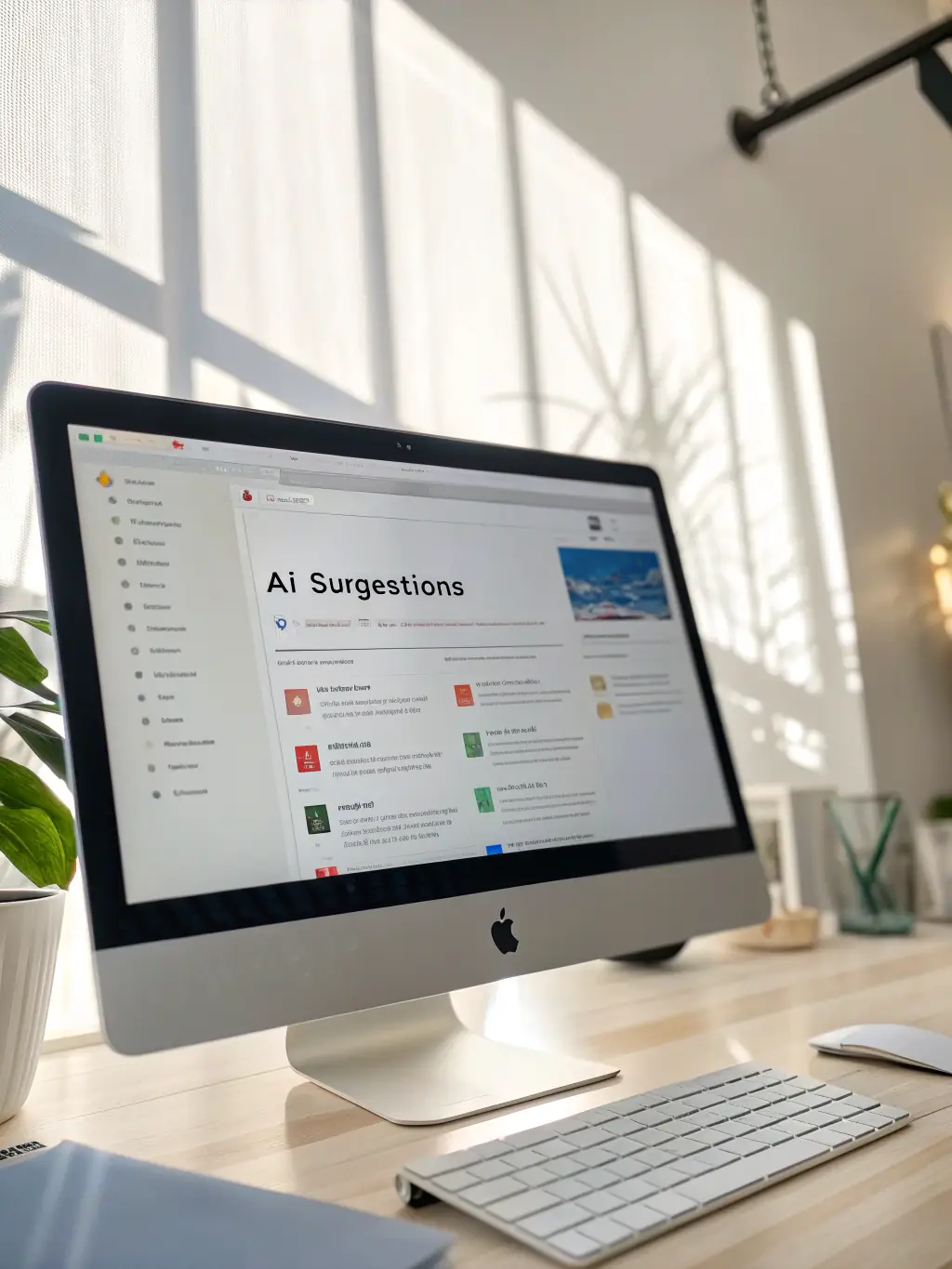 A close-up shot of the Content Generator Pro interface, highlighting its user-friendly design and AI-powered content suggestions, set against a background of various content creation tools and icons.